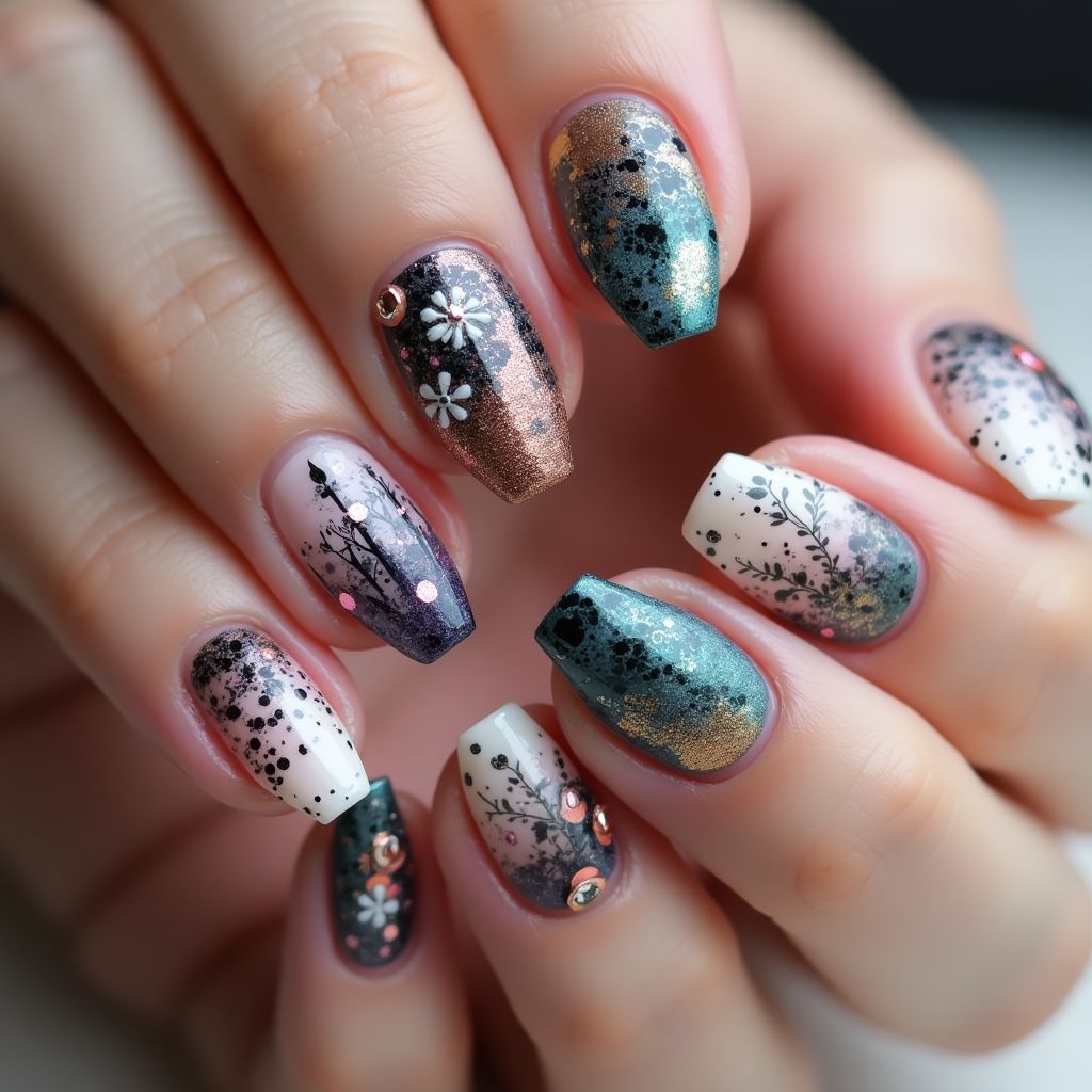 Nail Polish Coffin Nail Design
