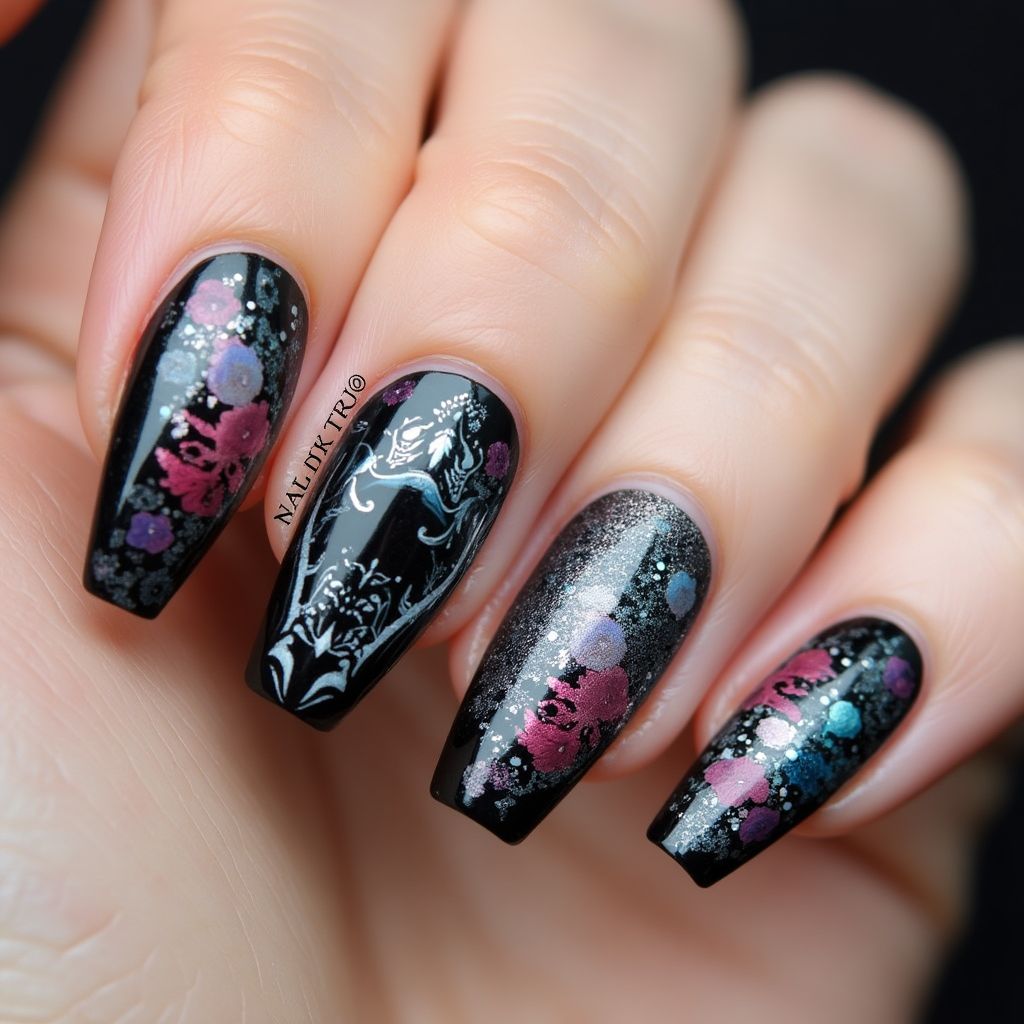 Stamping Plates Coffin Nail Design