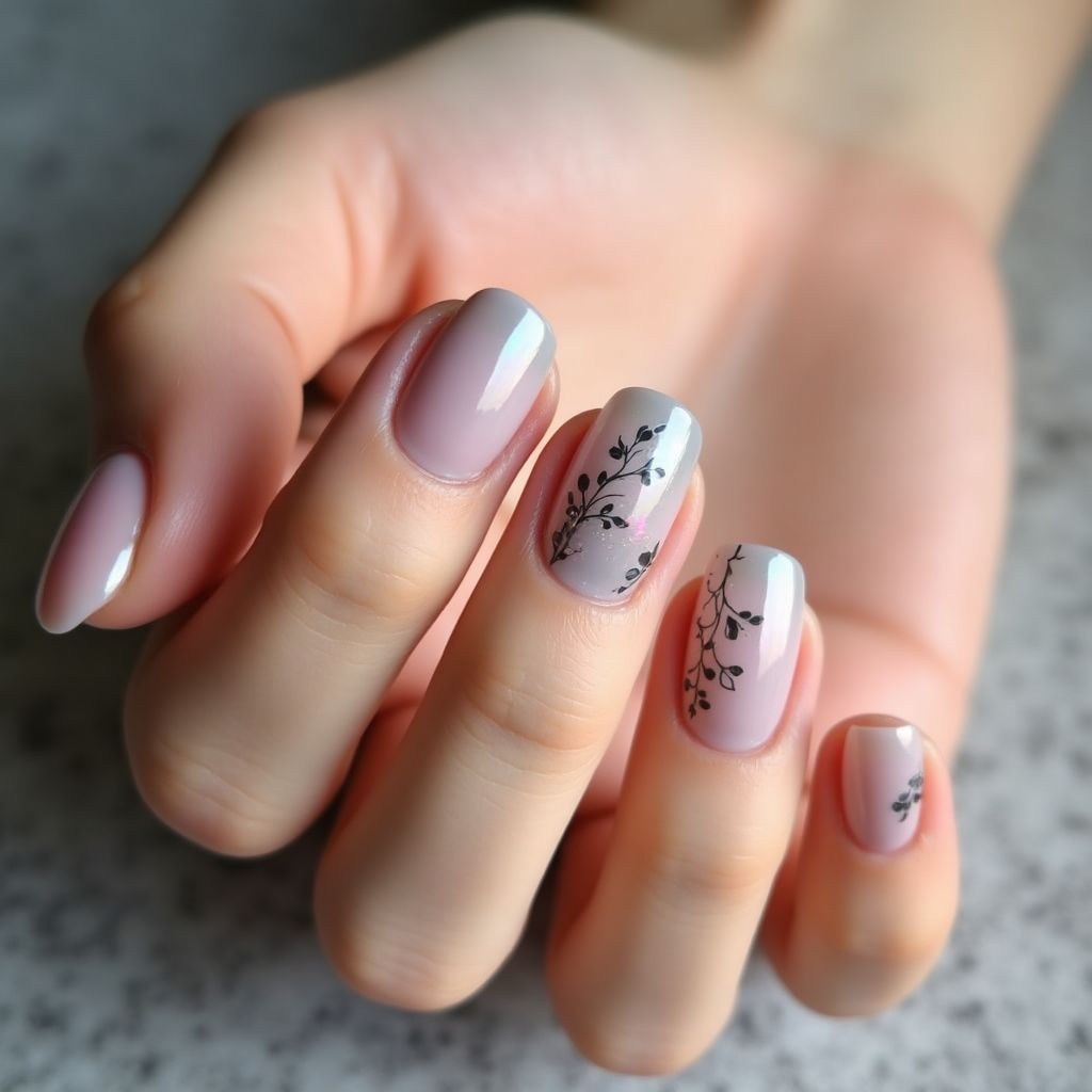 Round Skin Barriers Nail Design
