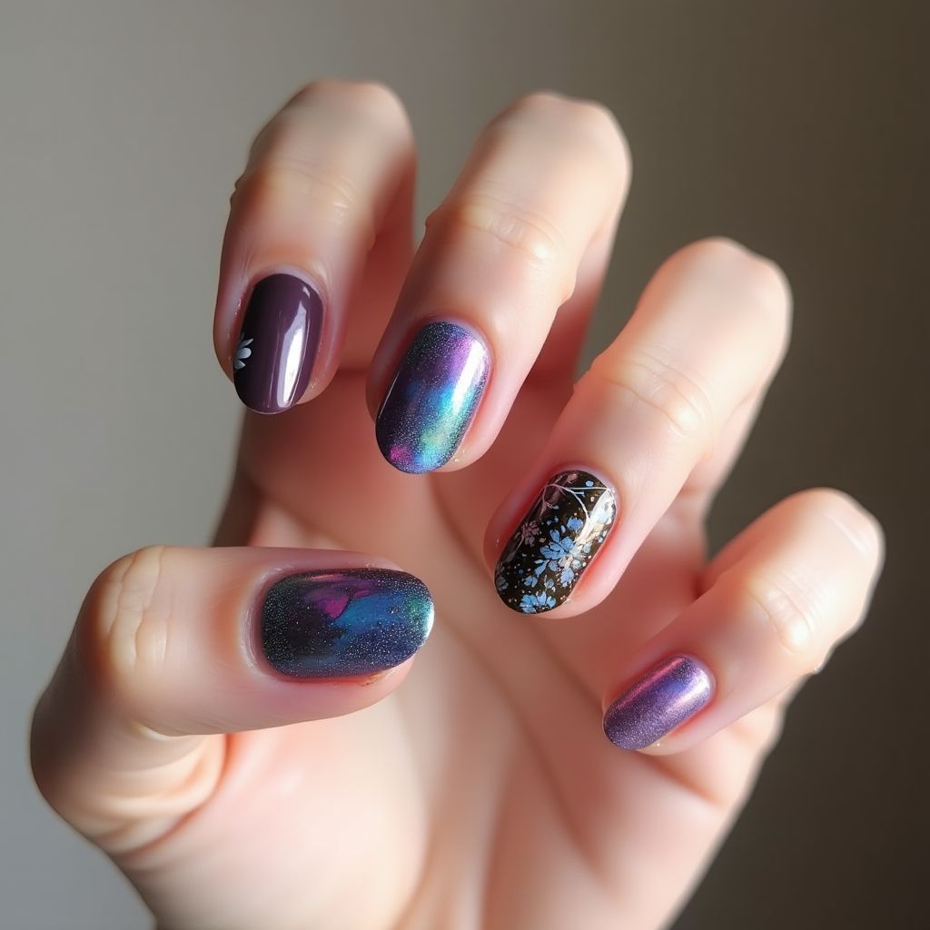 Round Color-changing polish Nail Design