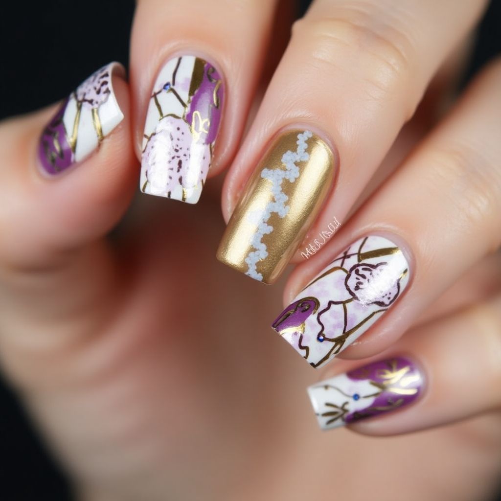 Nail Foil Square Nail Design