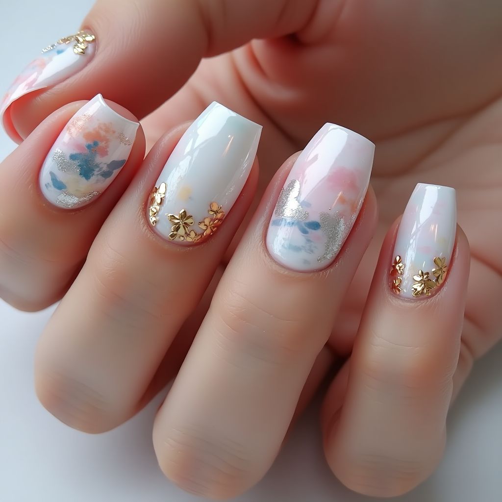 Base Coat Coffin Nail Design
