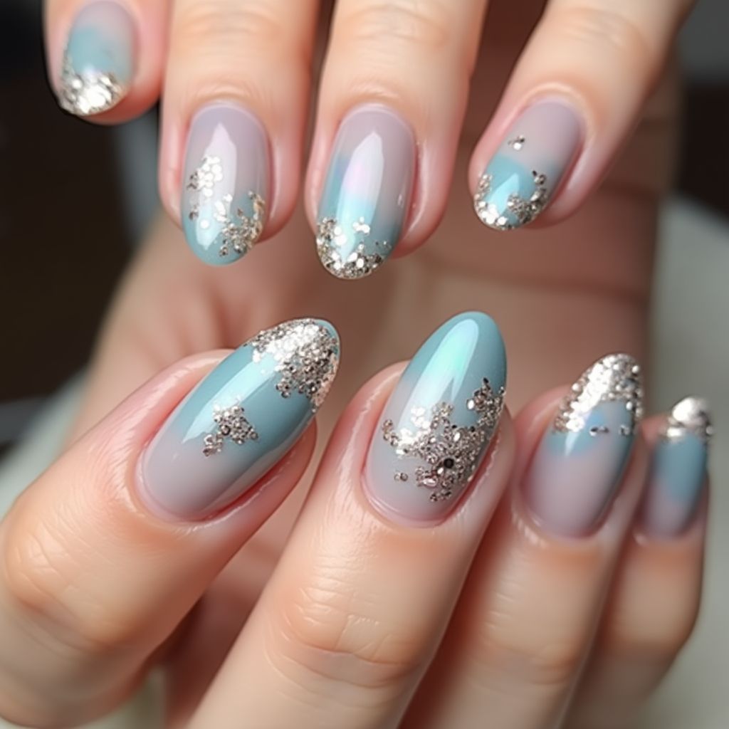 Almond Nail Glue Nail Design