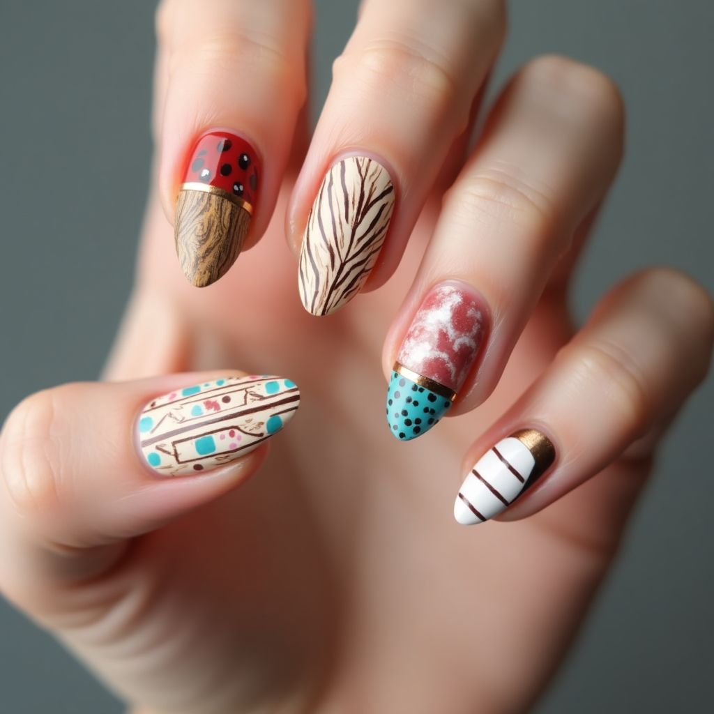 Almond Toothpicks Nail Design
