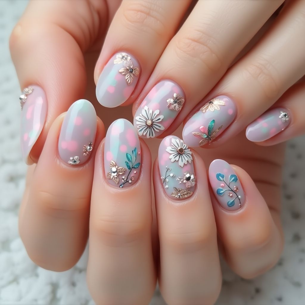 Round Nail Glue Nail Design