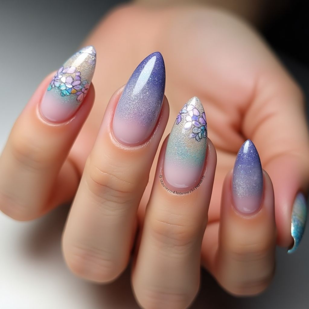 Builder Gel Stiletto Nail Design