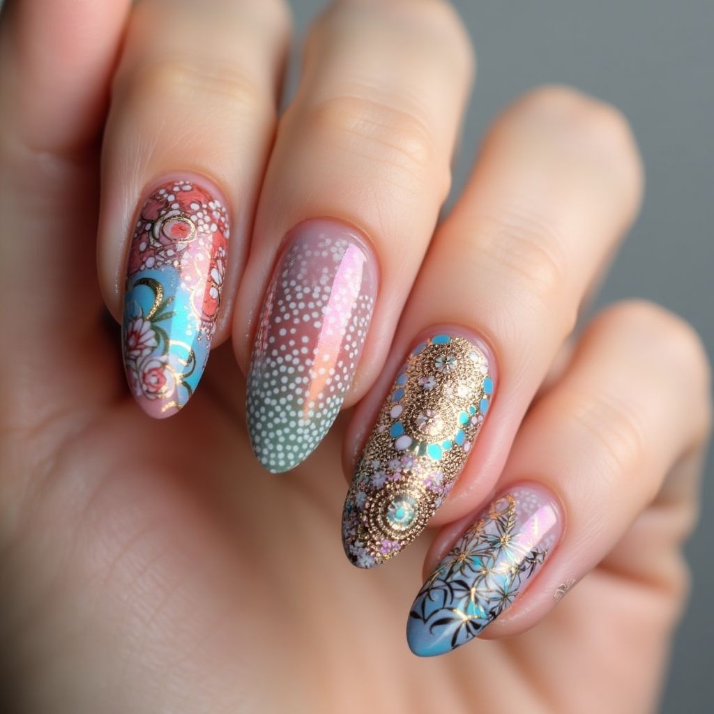 Almond Dotting Tools Nail Design