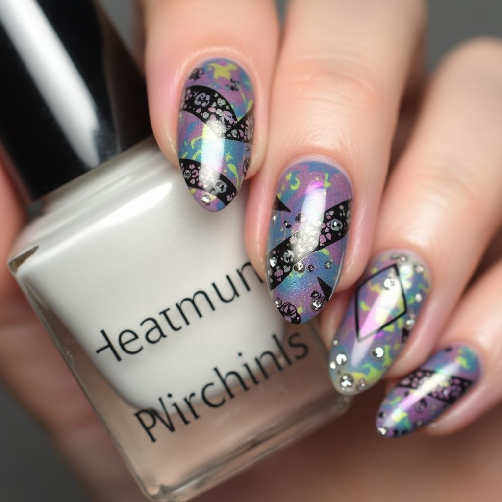 Base Coat Almond Nail Design