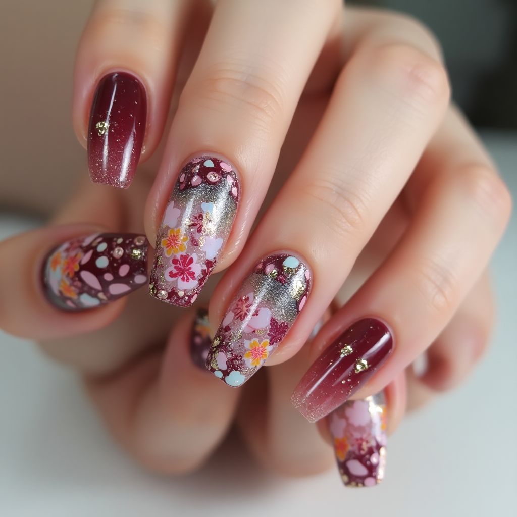 Stiletto Base Coat Nail Design
