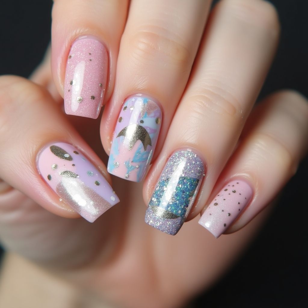 Square Specialty Powders Nail Design