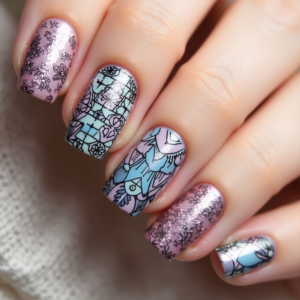 Stamping Plates Square Nail Design