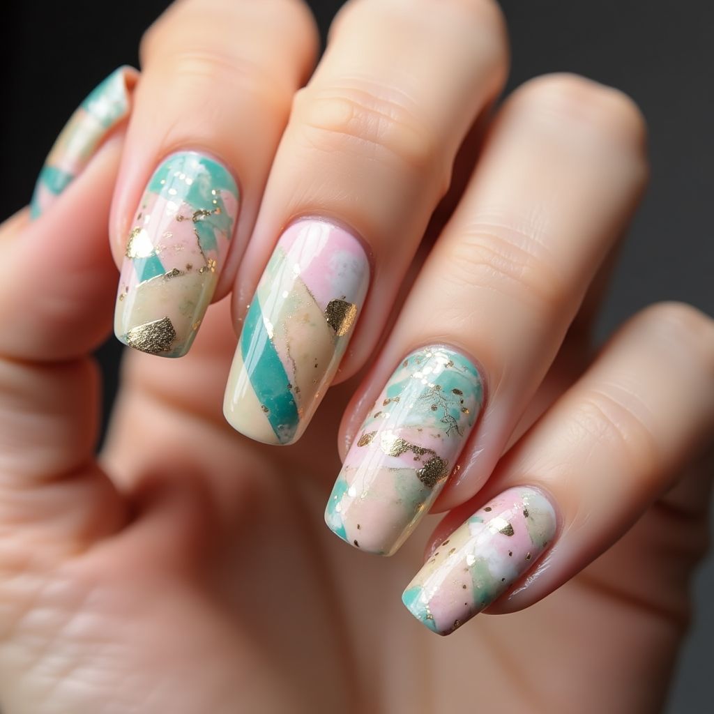 Round Striping tape Nail Design