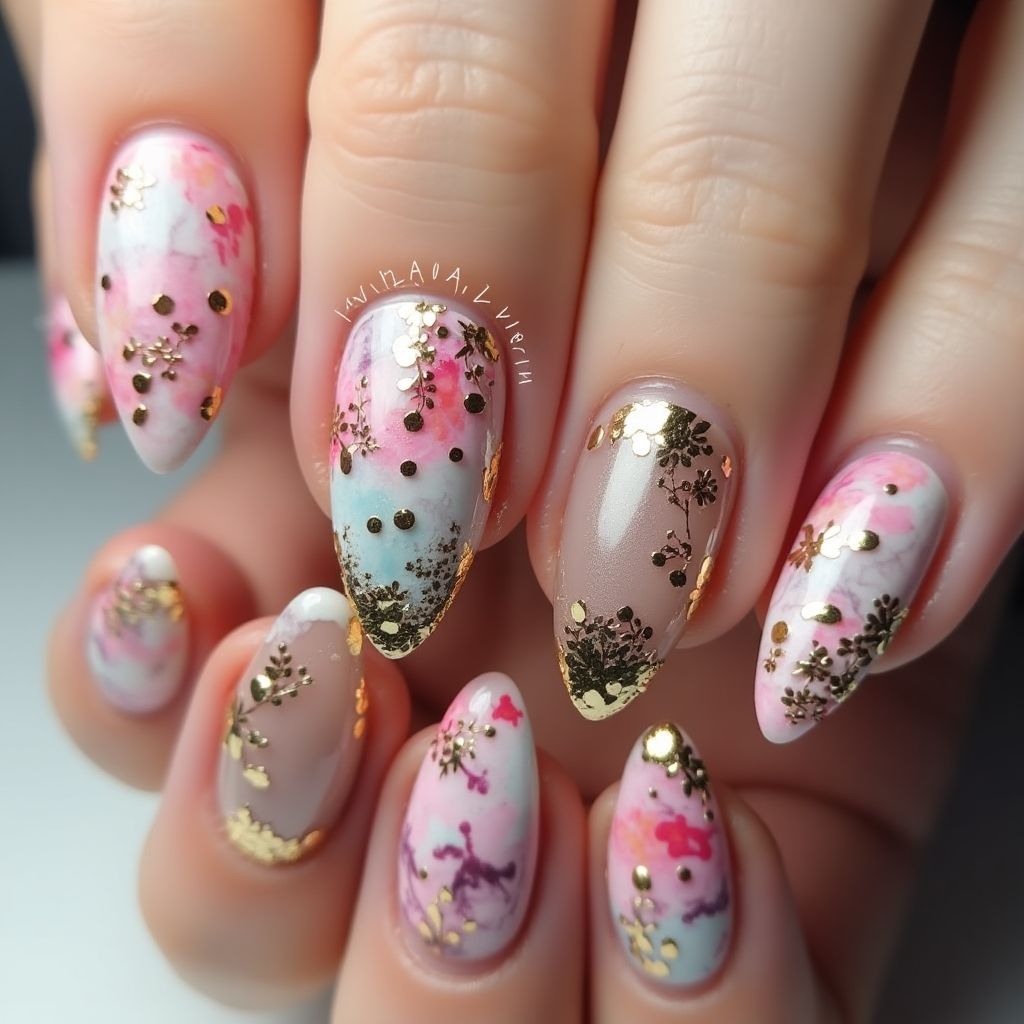Gel Polish Stiletto Nail Design