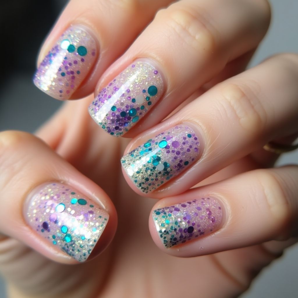 Sequins Round Nail Design