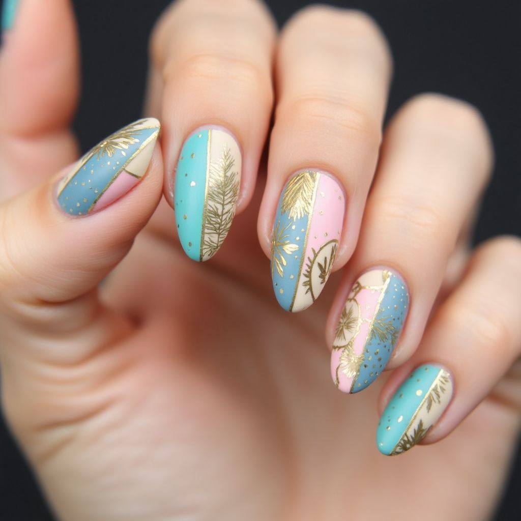 Toothpicks Almond Nail Design