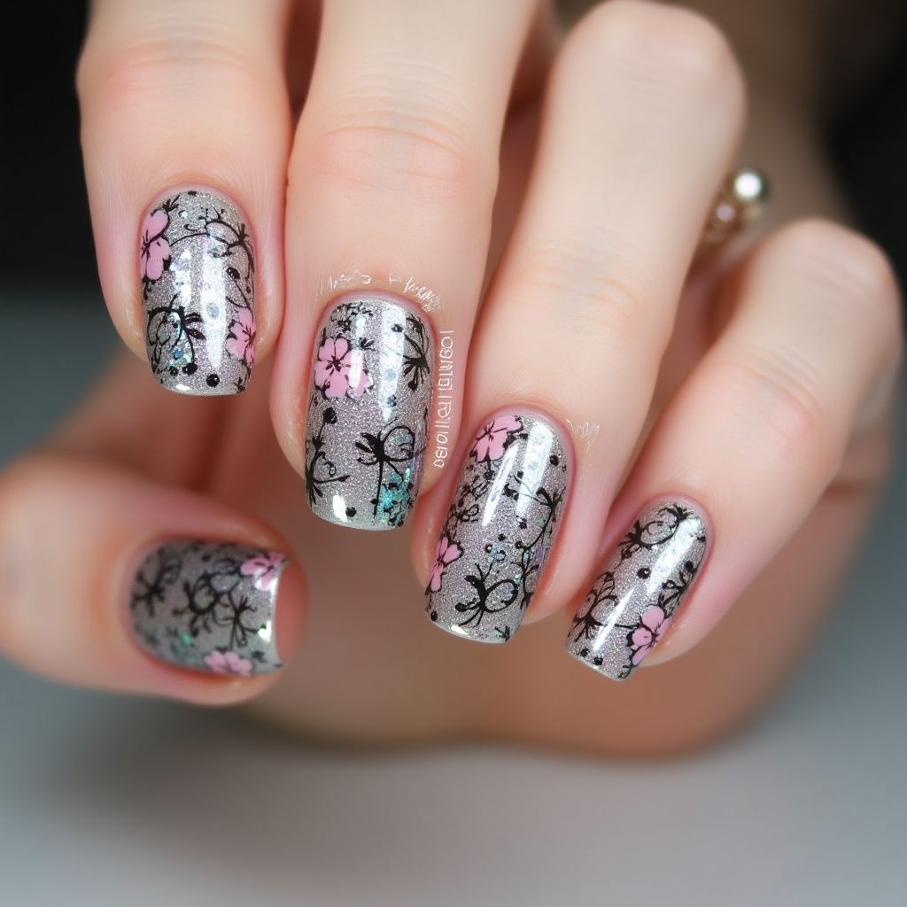 Top Coat Round Nail Design