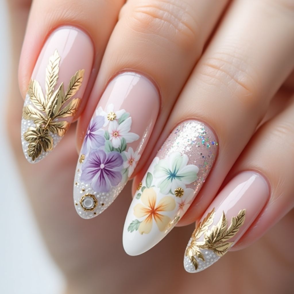 Almond Nail Stickers Nail Design
