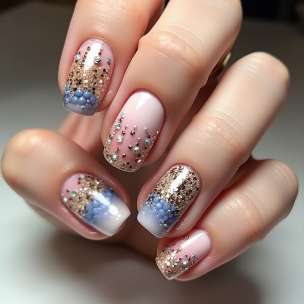 Caviar Beads Round Nail Design
