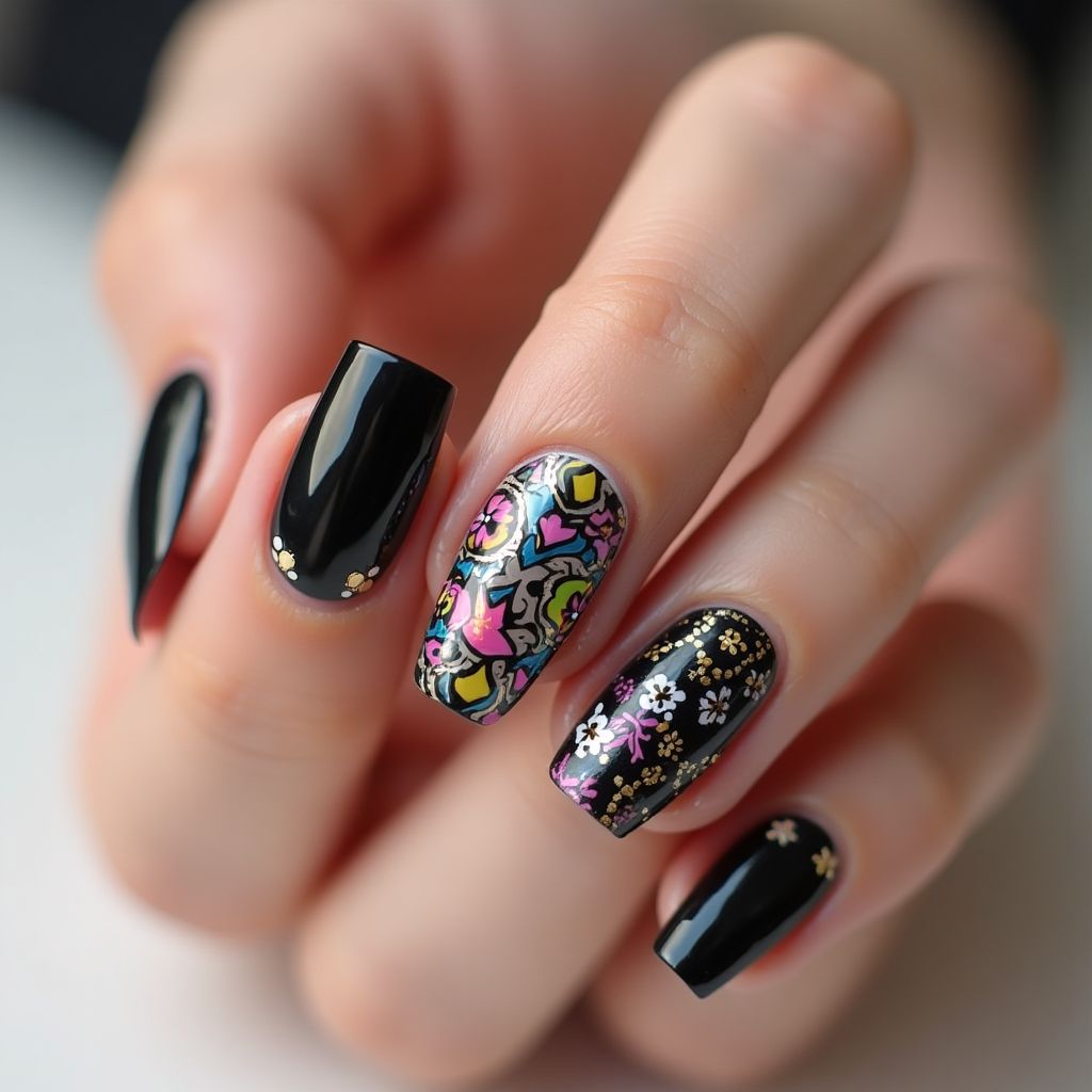 Coffin Nail Vinyls Nail Design