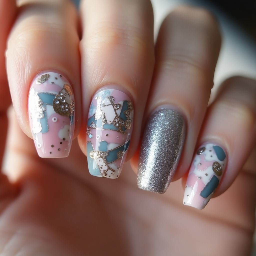 Coffin Base Coat Nail Design