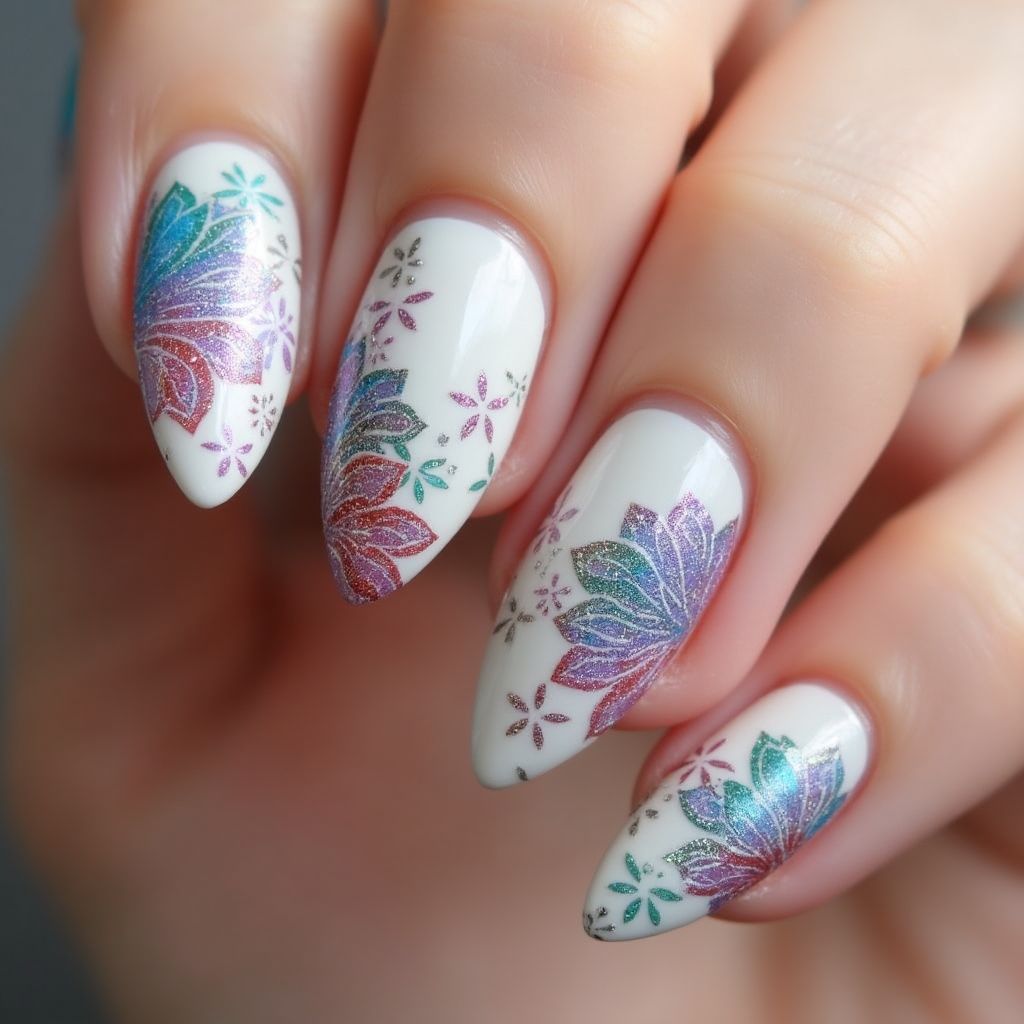 Color Changing Polish Almond Nail Design