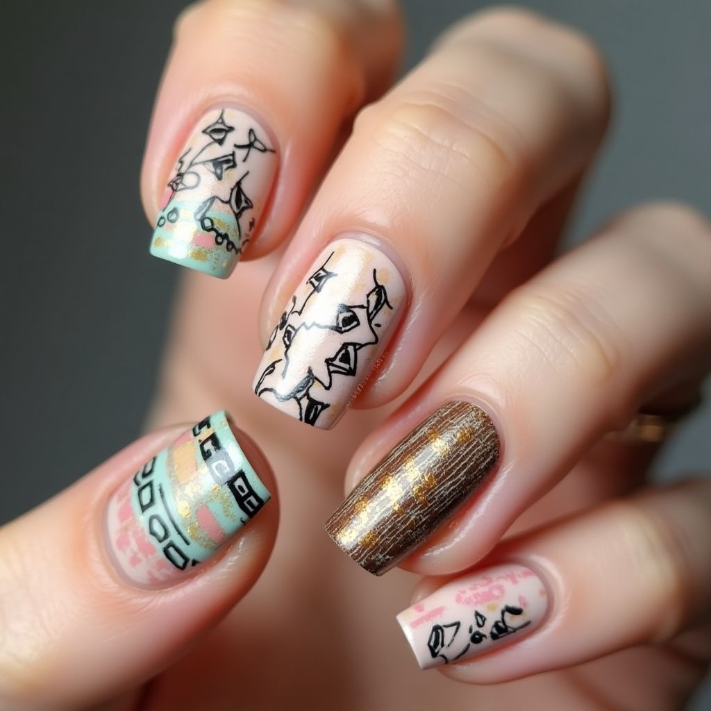 Toothpicks Coffin Nail Design