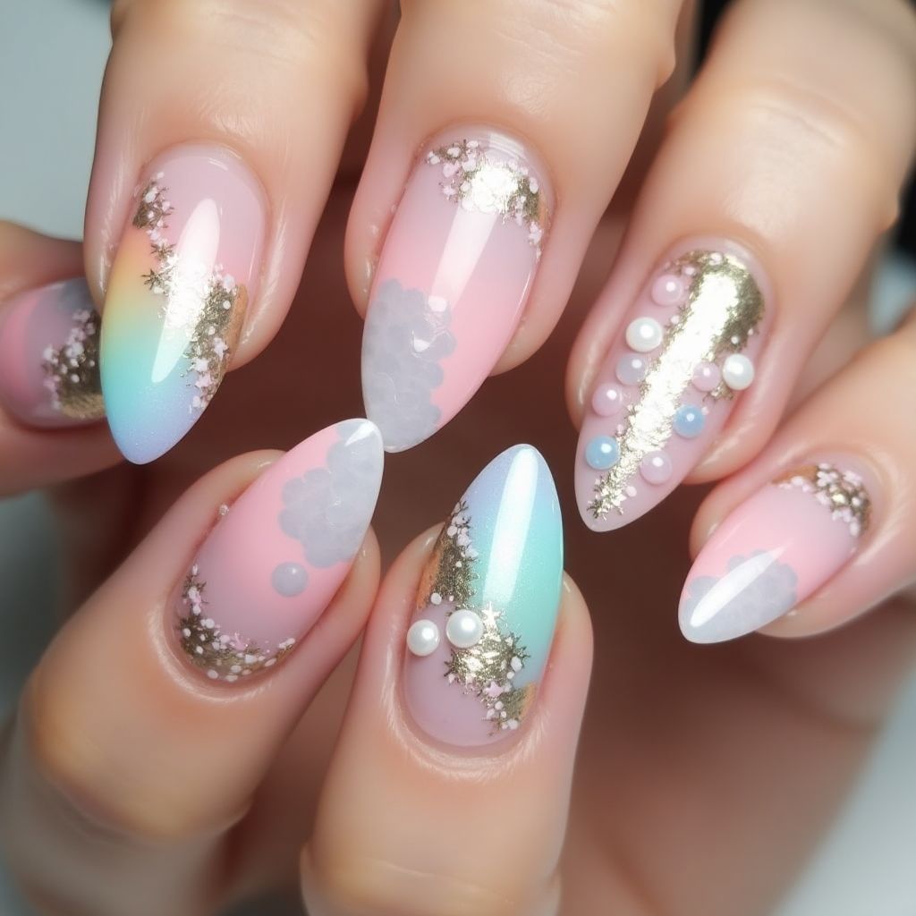 Almond Builder Gel Nail Design