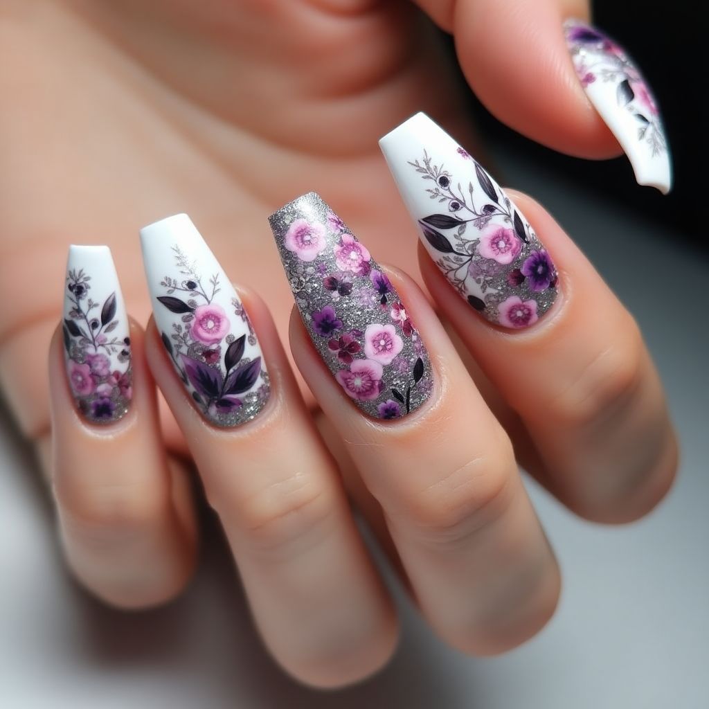 Acrylic Colors Coffin Nail Design