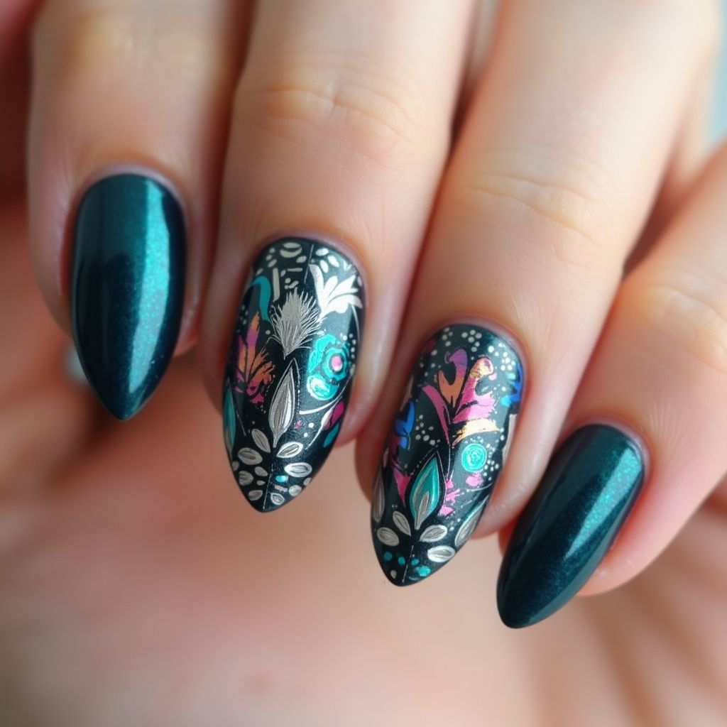 Chrome Powder Almond Nail Design