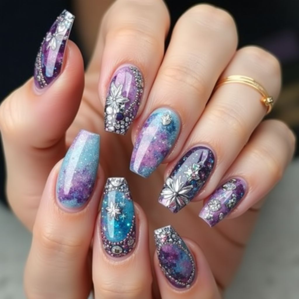 Builder Gel Coffin Nail Design