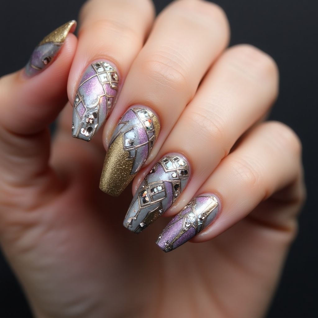Nail Polish Coffin Nail Design