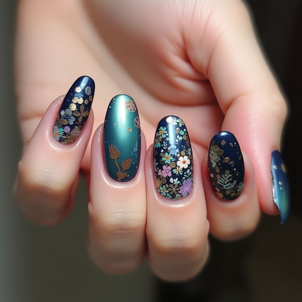 Sequins Coffin Nail Design