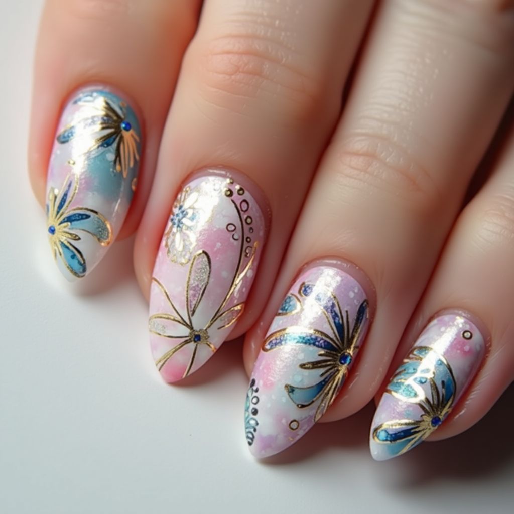 Nail Decals Almond Nail Design