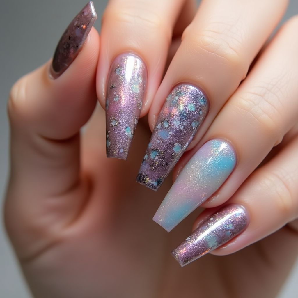 Coffin Skin Barriers Nail Design