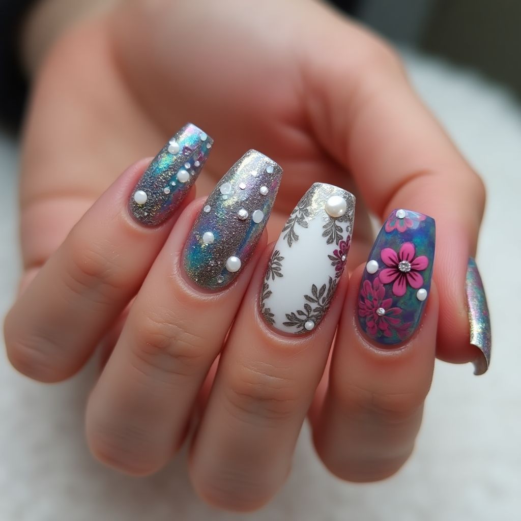 Coffin Top Coat Nail Design