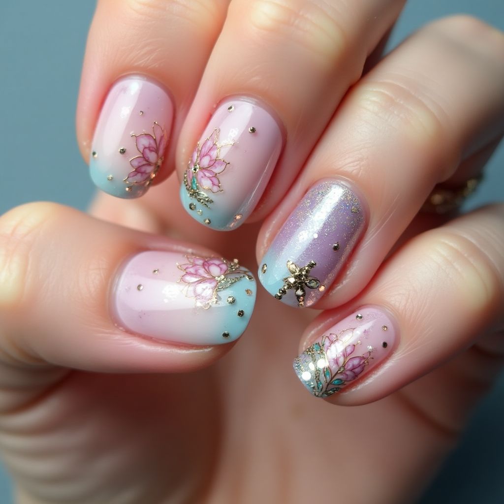 Round Poly Gel Nail Design
