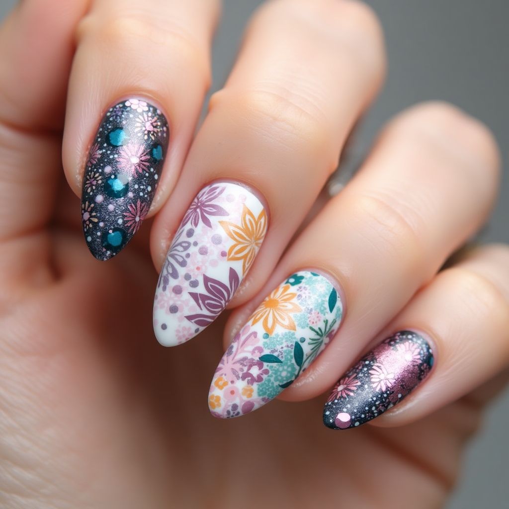 Almond Dotting tools Nail Design