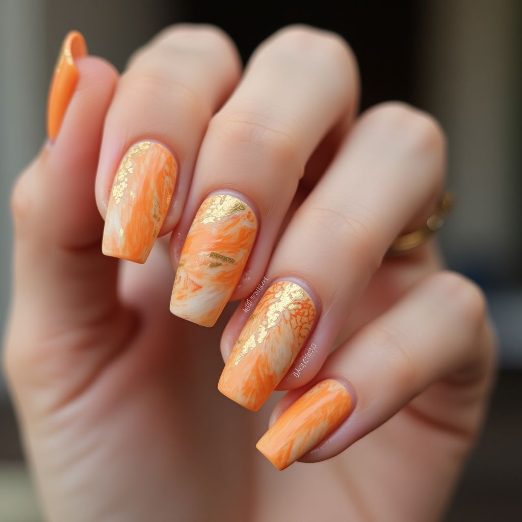 Square Orangewood Sticks Nail Design