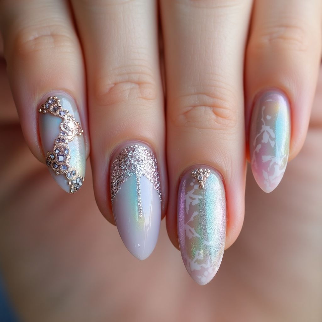 Base Coat Stiletto Nail Design