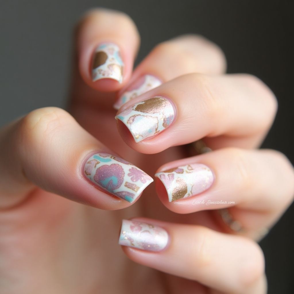 Square Base Coat Nail Design