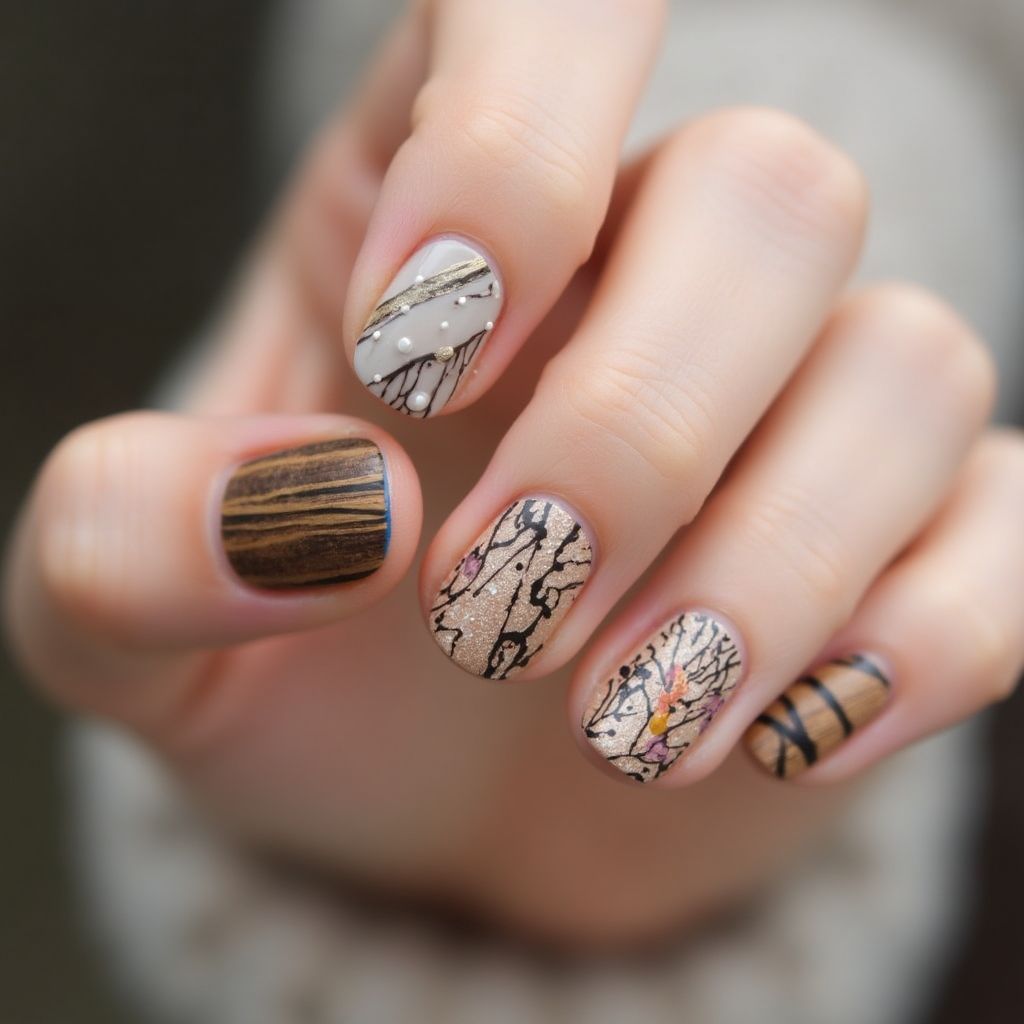 Toothpicks Round Nail Design