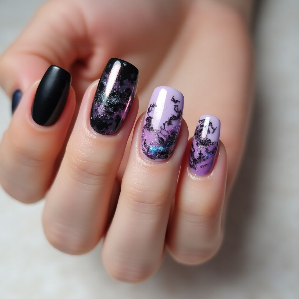 Coffin Nail Glue Nail Design