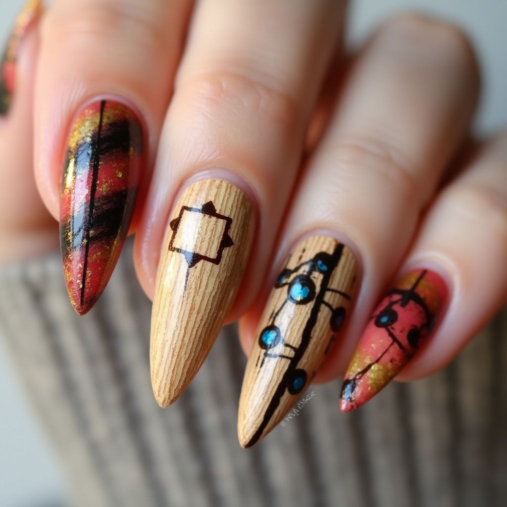 Toothpicks Stiletto Nail Design