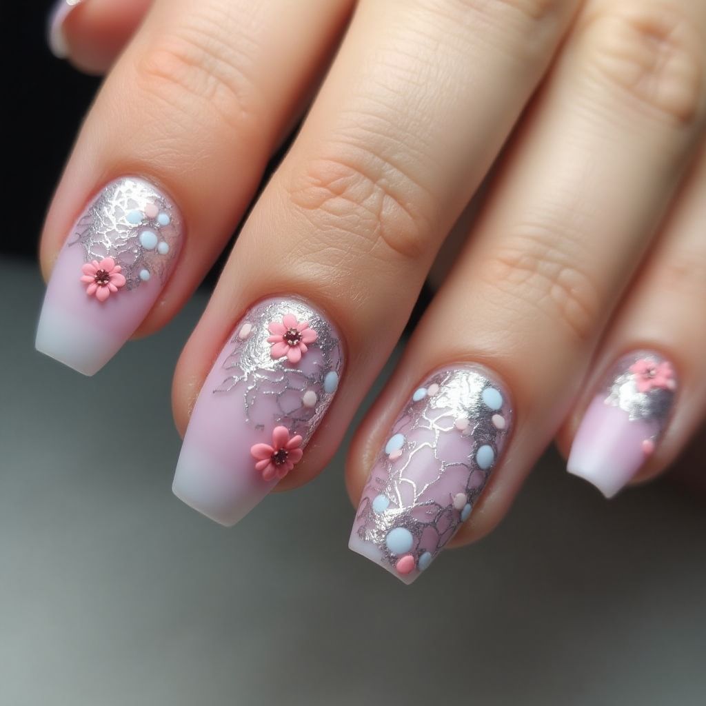 Coffin Base Coat Nail Design