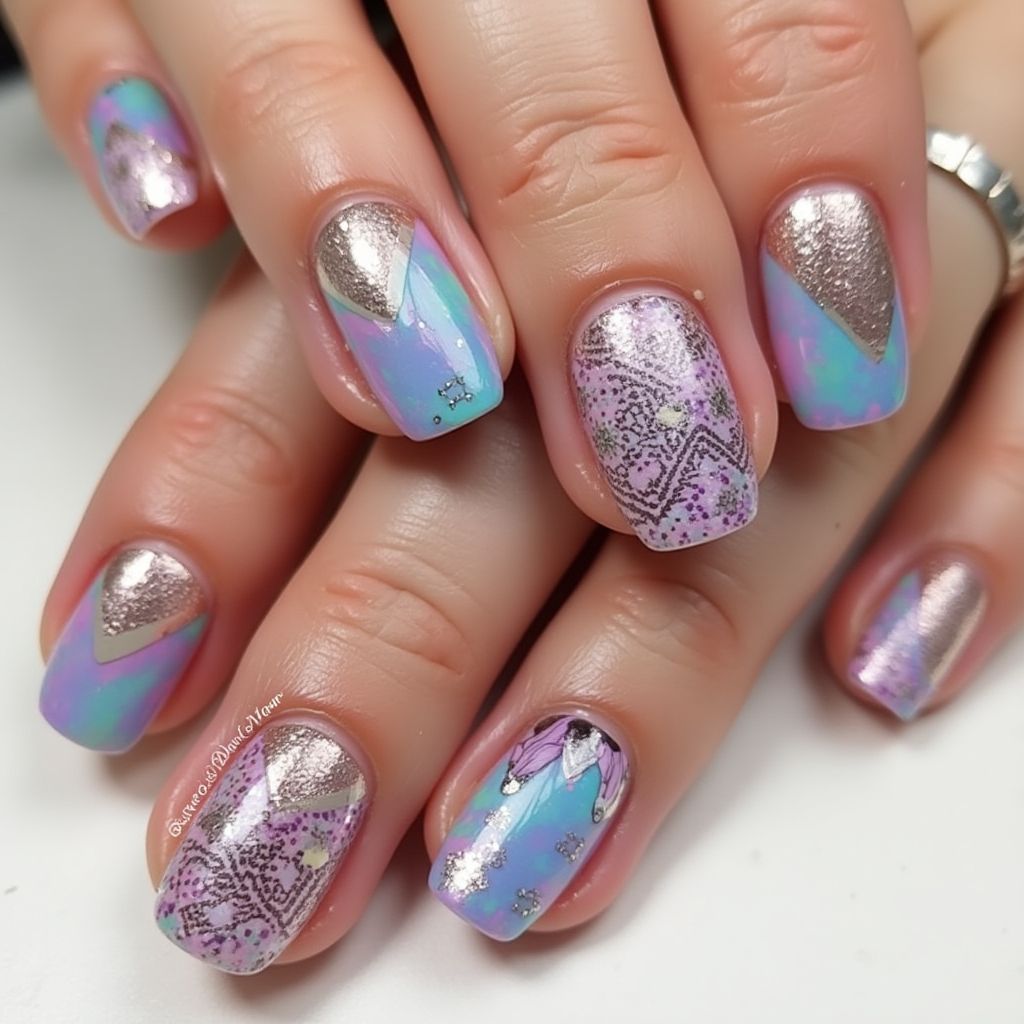 Square Nail Vinyls Nail Design