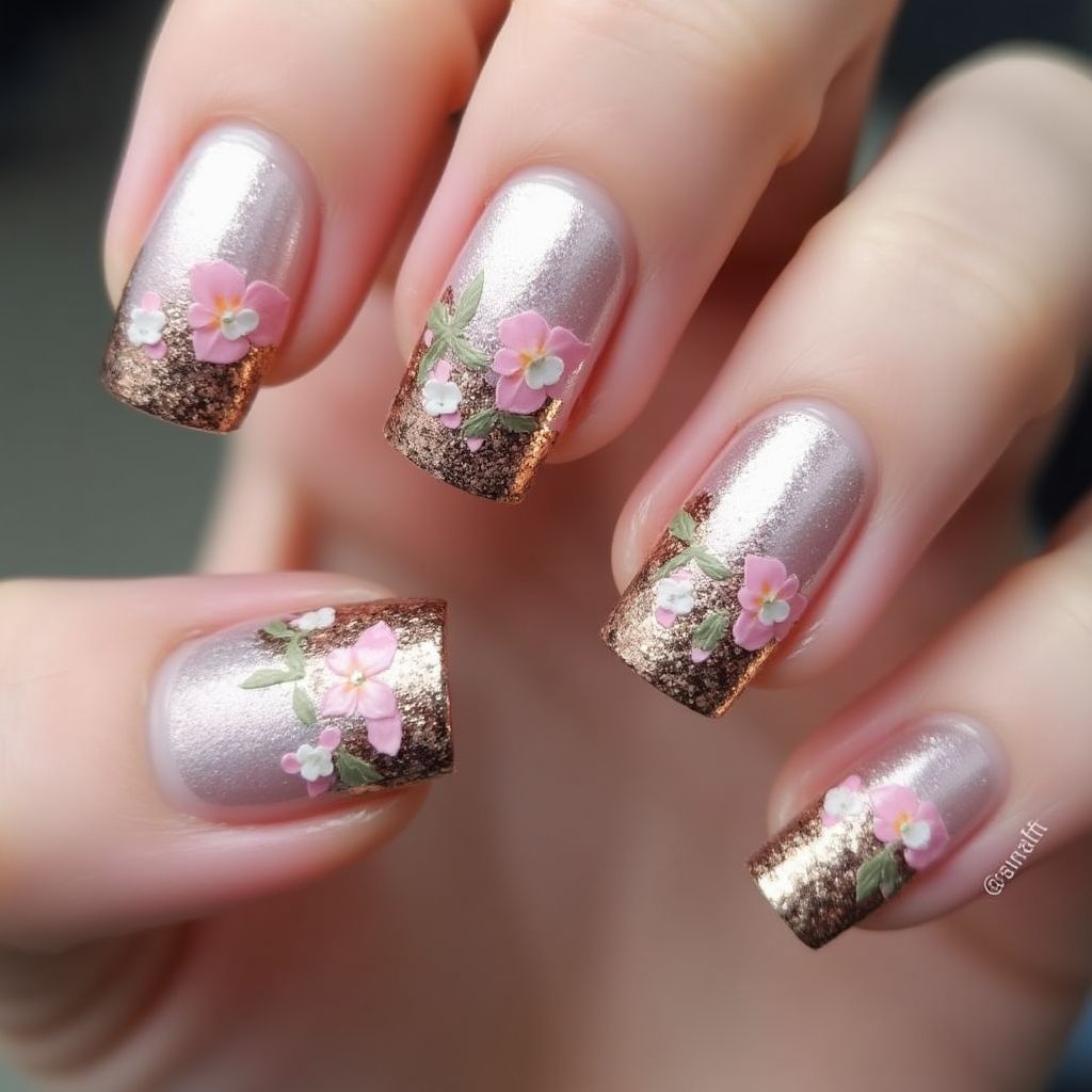 Square Gel Polish Nail Design