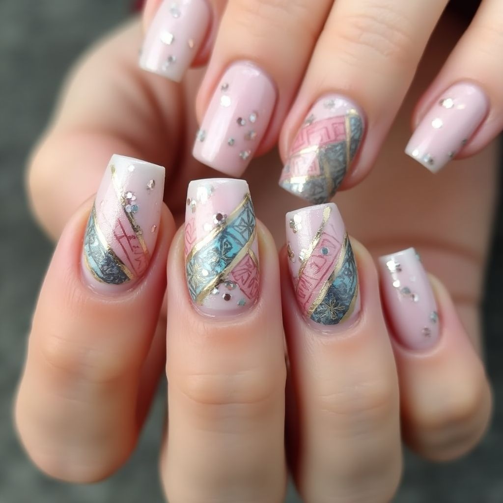 Square Base Coat Nail Design
