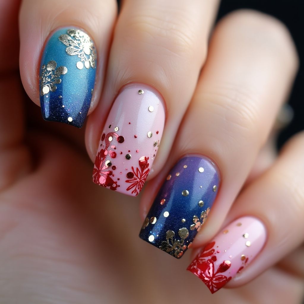 Glitter Powder Stiletto Nail Design