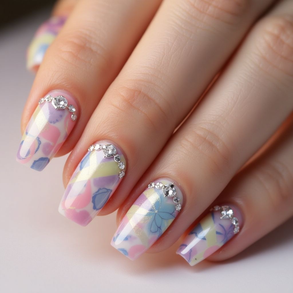 Poly Gel Square Nail Design
