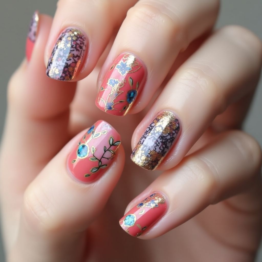 Gel Polish Round Nail Design